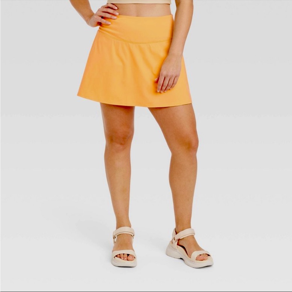 Orange athletic skort